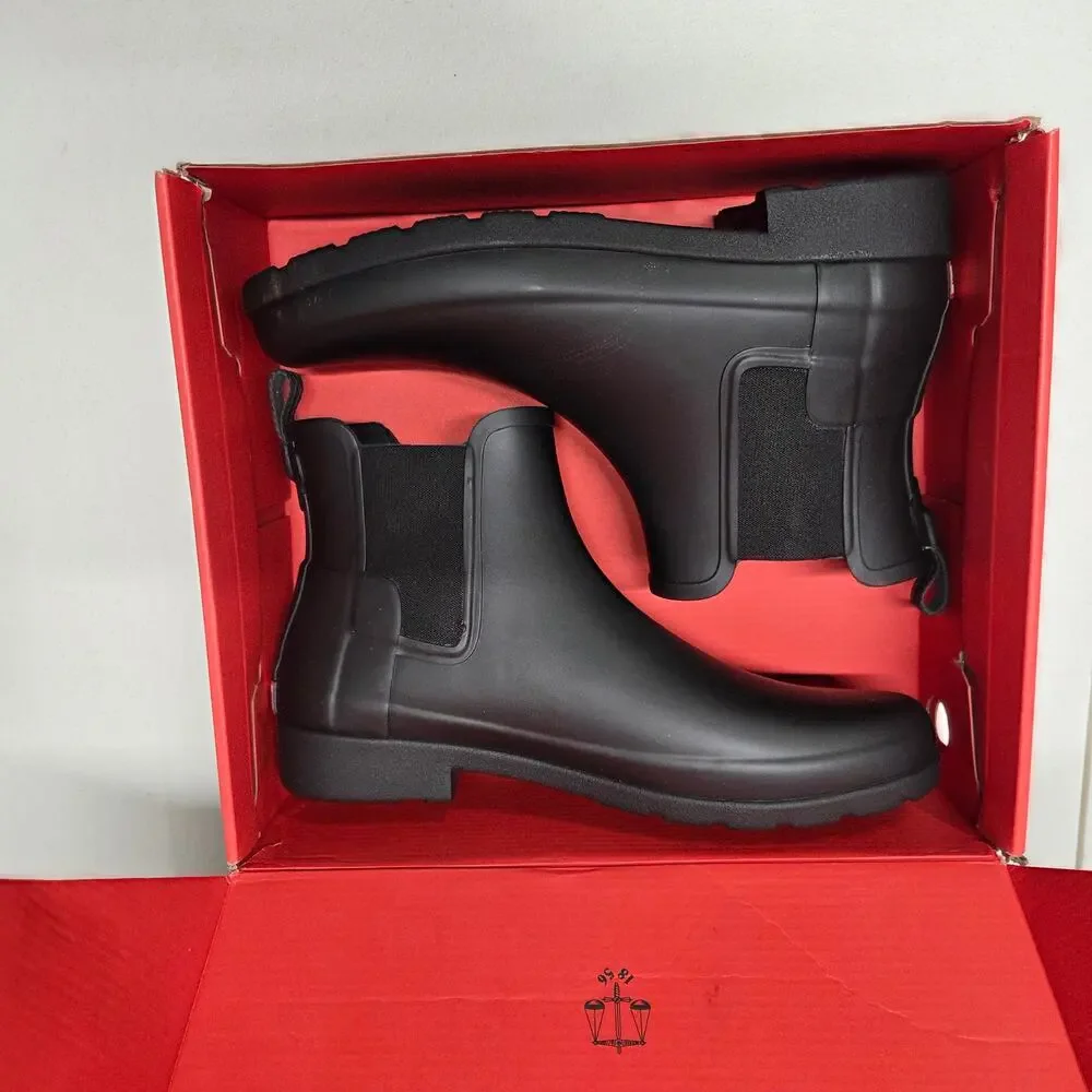 Hunter Commando Waterproof Chelsea Boots Pull On Black Womens Size US 10 EU 42 - Picture 11 of 13